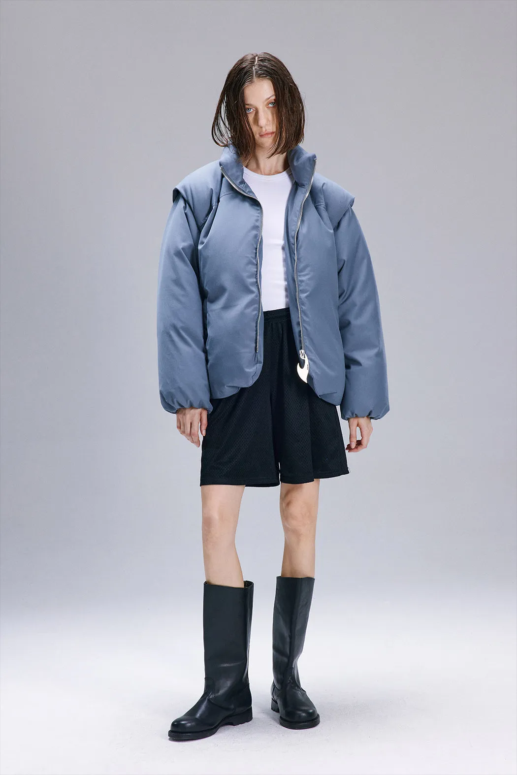 warm thickened white duck down jacket