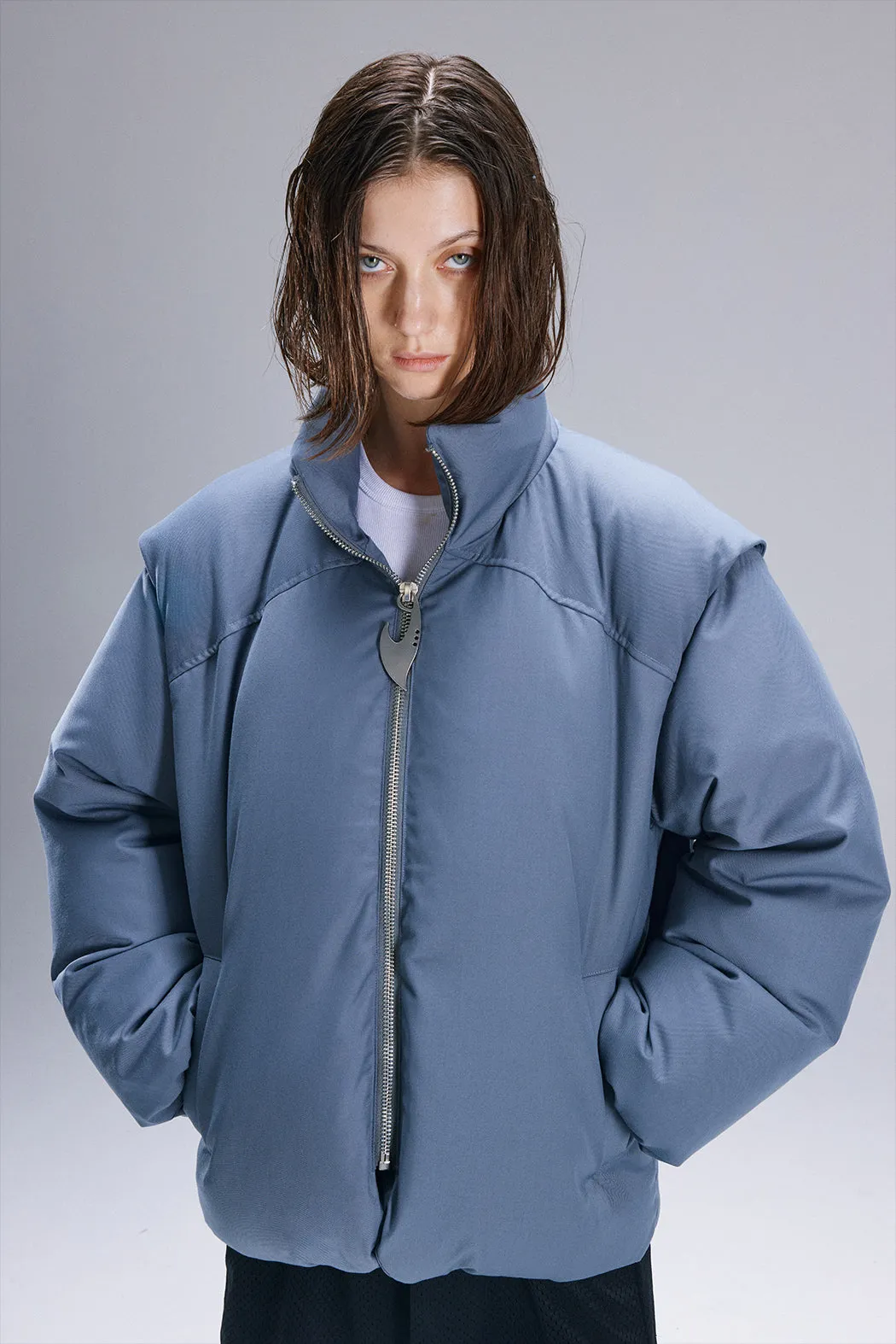 warm thickened white duck down jacket
